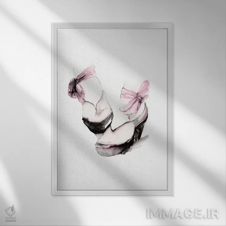 تابلو دکوراتیو سکوی باله اثر استلا چانگ - نمای قابدار سفید