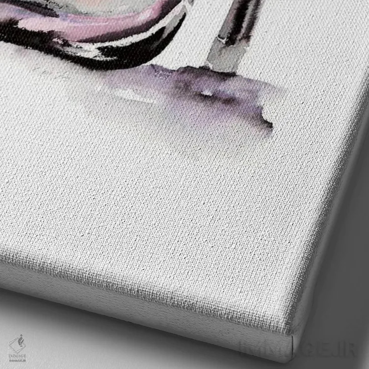 تابلو دکوراتیو کفش لوفری پاشنه دار اثر استلا چانگ - نمای نزدیک بافت بوم