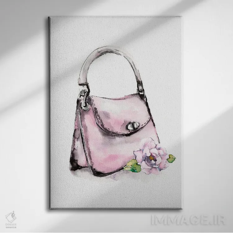 تابلو دکوراتیو کیف دستی با دسته سفت اثر استلا چانگ - نمای روبهرو روی دیوار