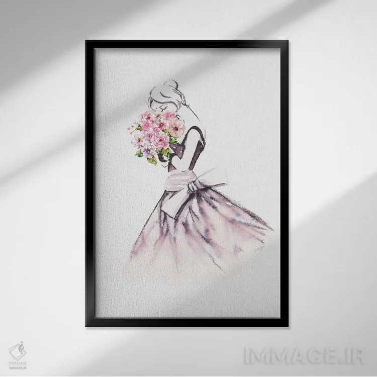 تابلو دکوراتیو ژست بگیر ۱ اثر استلا چانگ - نمای قابدار مشکی