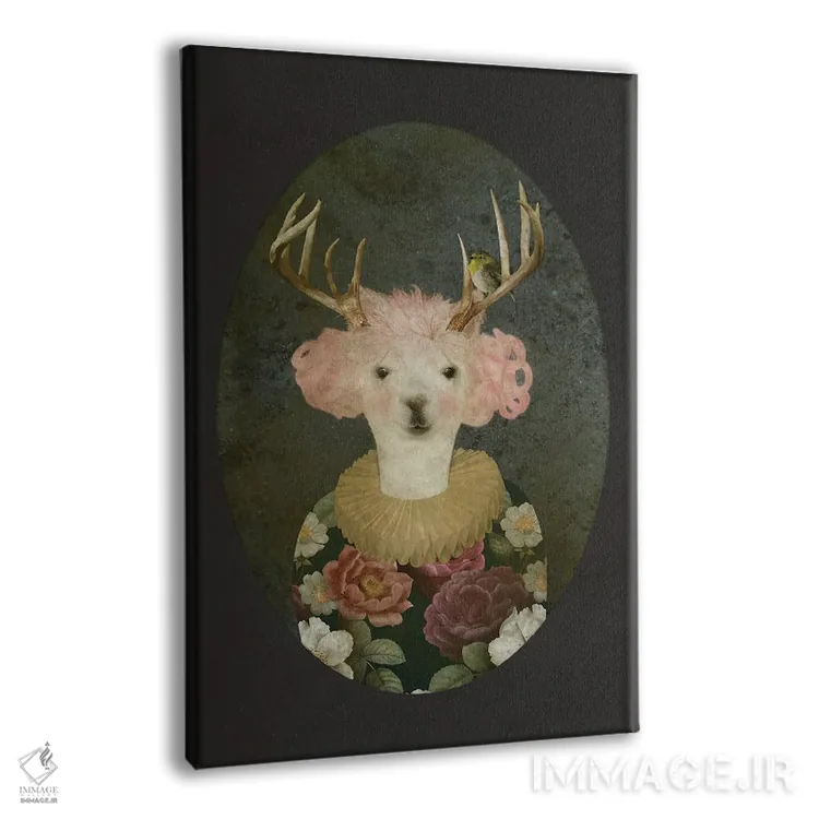 تابلو مدرن پرتره فرانسین - زمینه تیره اثر کارولین کسلسی - نمای پرسپکتیو محصول