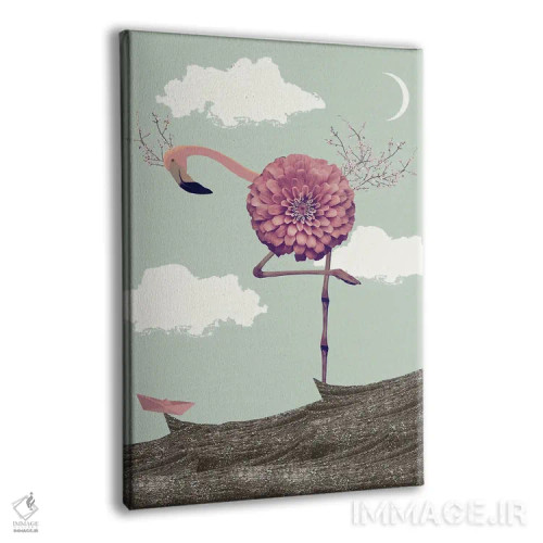 تابلو مدرن فلامینگو غول پیکر اثر کارولین کسلسی - نمای پرسپکتیو محصول