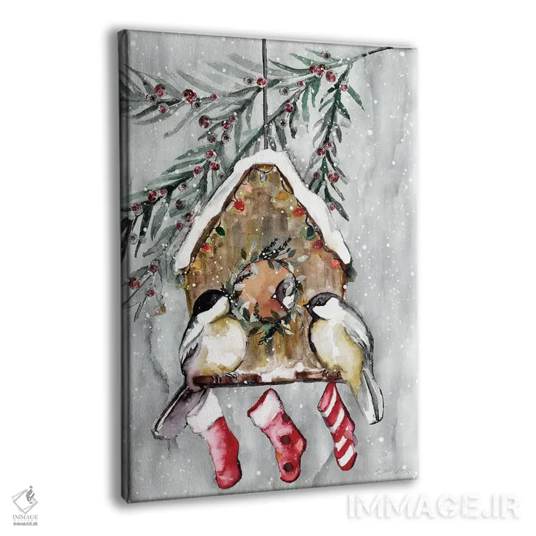 تابلو دکوراتیو پرندگان زمستانی اثر استلا چانگ - نمای پرسپکتیو محصول