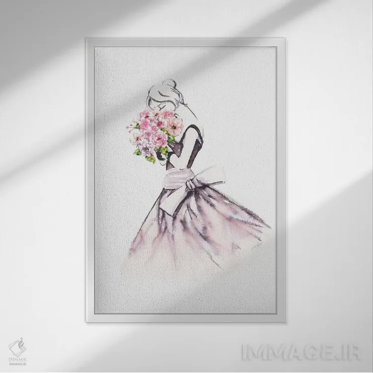 تابلو دکوراتیو ژست بگیر ۱ اثر استلا چانگ - نمای قابدار سفید