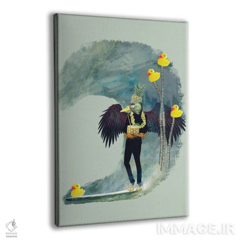 تابلو مدرن صورت اردکی اثر کارولین کسلسی - نمای پرسپکتیو محصول