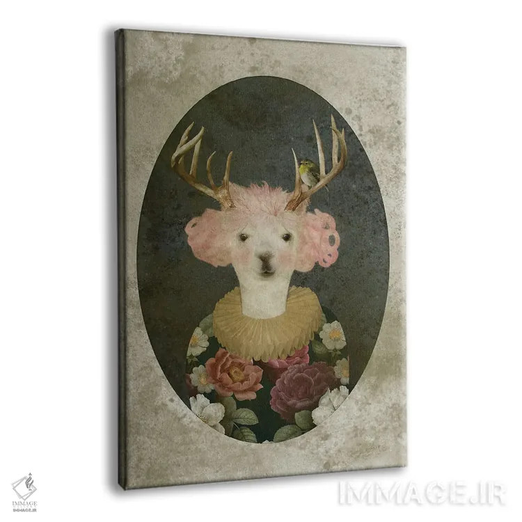 تابلو مدرن پرتره فرانسین - زمینه روشن اثر کارولین کسلسی - نمای پرسپکتیو محصول