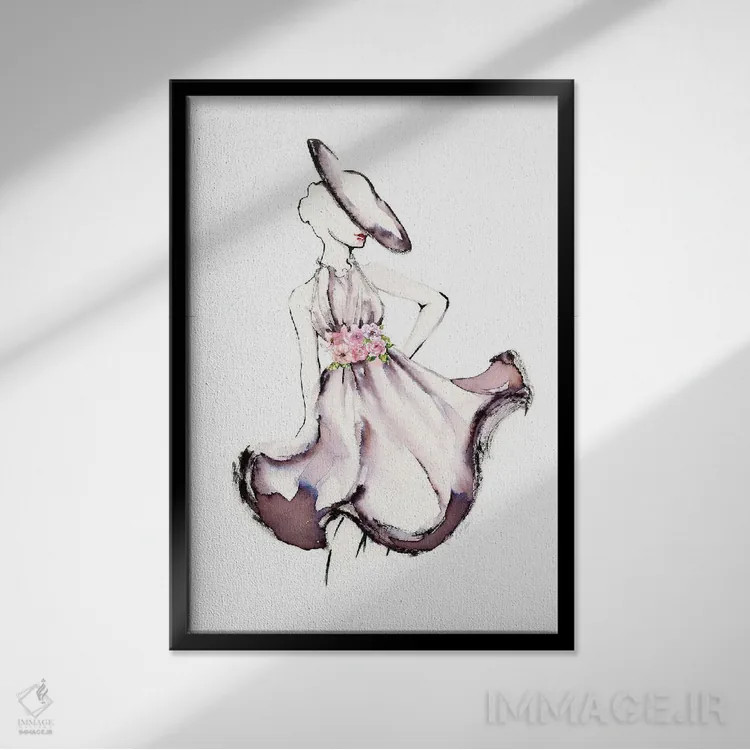 تابلو دکوراتیو ژست بگیر ۲ اثر استلا چانگ - نمای قابدار مشکی