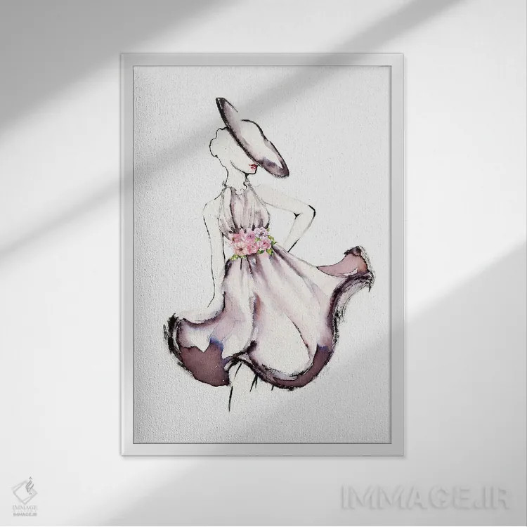 تابلو دکوراتیو ژست بگیر ۲ اثر استلا چانگ - نمای قابدار سفید