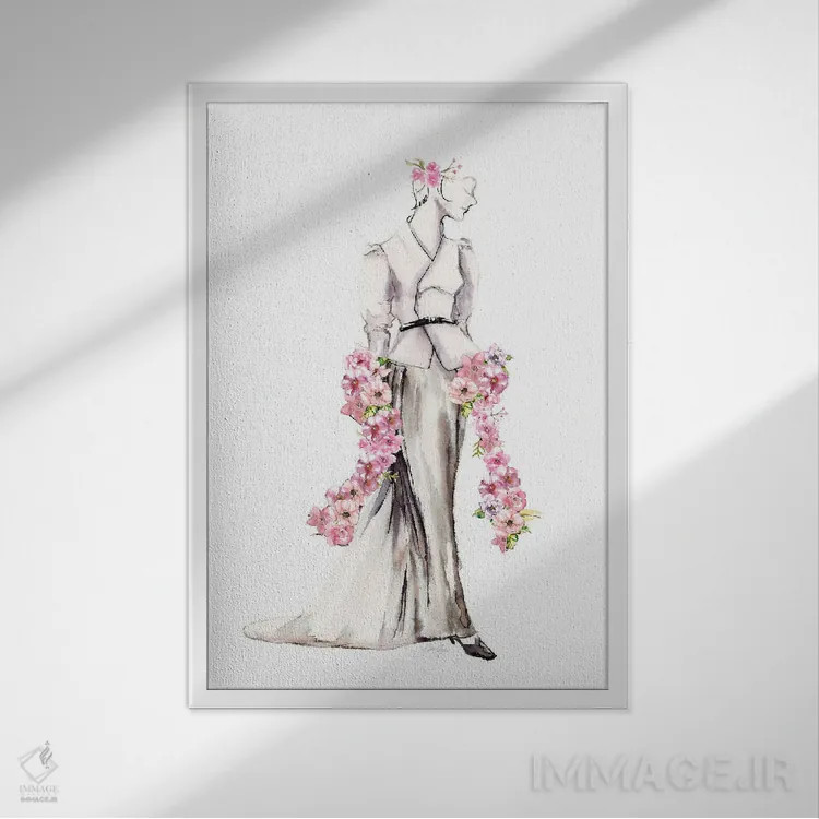 تابلو دکوراتیو ژست بگیر ۳ اثر استلا چانگ - نمای قابدار سفید