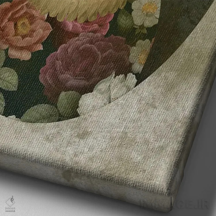 تابلو مدرن پرتره فرانسین - زمینه روشن اثر کارولین کسلسی - نمای نزدیک بافت بوم