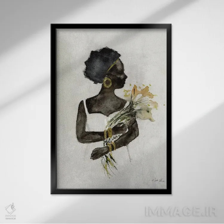 تابلو مینیمال ملکه روح ۱ اثر استلا چانگ - نمای قابدار مشکی