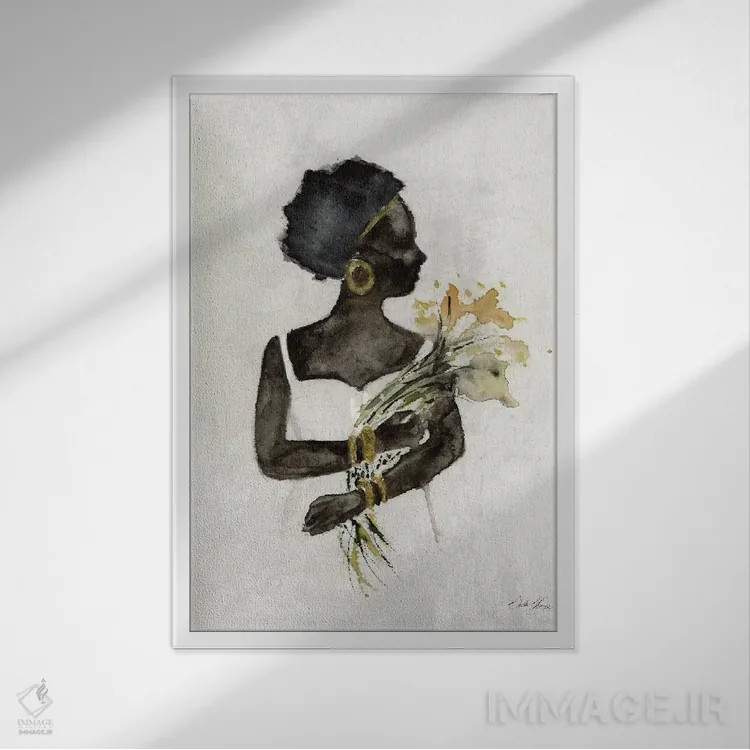 تابلو مینیمال ملکه روح ۱ اثر استلا چانگ - نمای قابدار سفید