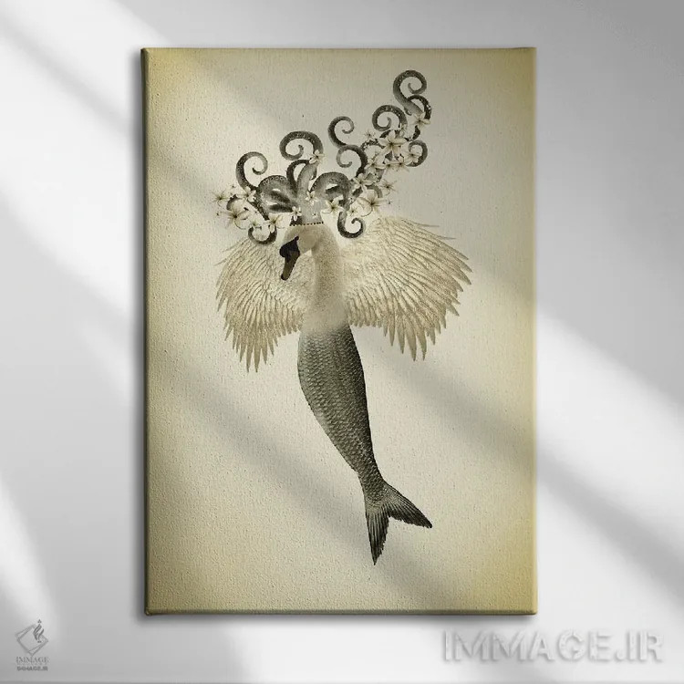 تابلو مدرن دختر قو قدیمی اثر کارولین کسلسی - نمای روبهرو روی دیوار