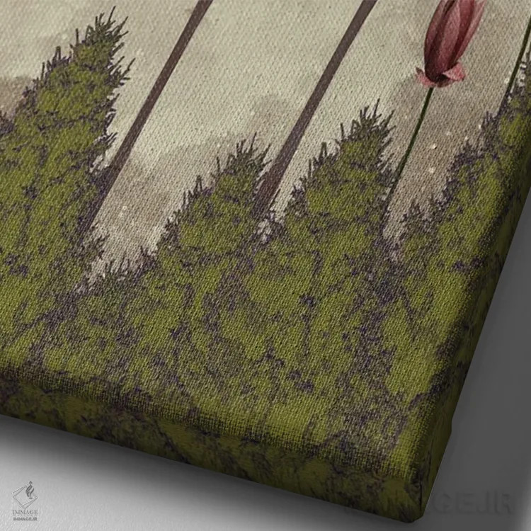 تابلو مدرن به بالا نگاه کن اثر کارولین کسلسی - نمای نزدیک بافت بوم