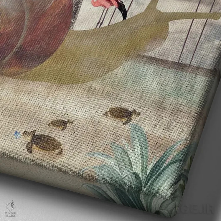 تابلو مدرن عجله نکن - عمودی اثر کارولین کسلسی - نمای نزدیک بافت بوم