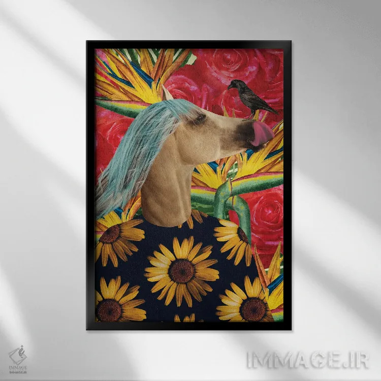 تابلو مدرن رودخانه - روح آزاد اثر کارولین کسلسی - نمای قابدار مشکی