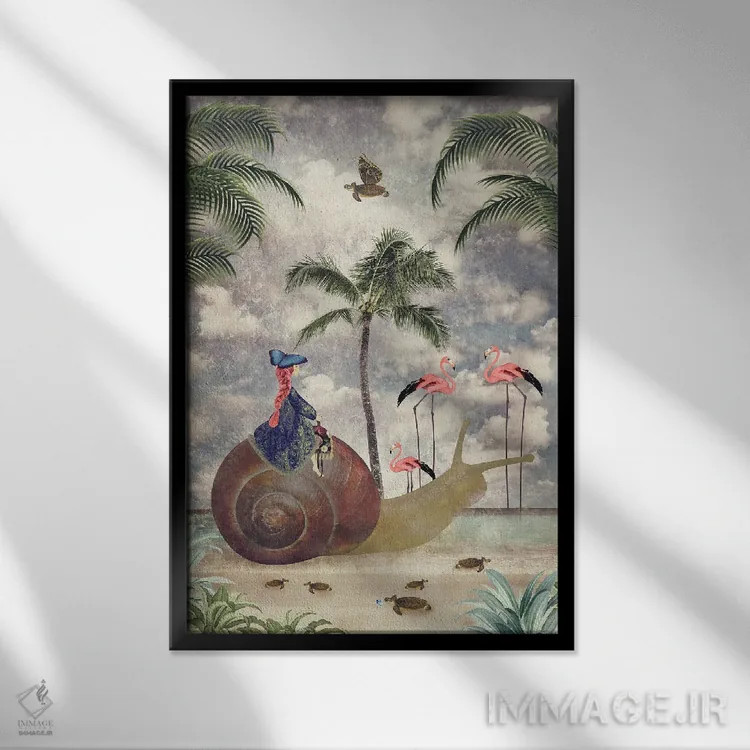 تابلو مدرن عجله نکن - عمودی اثر کارولین کسلسی - نمای قابدار مشکی