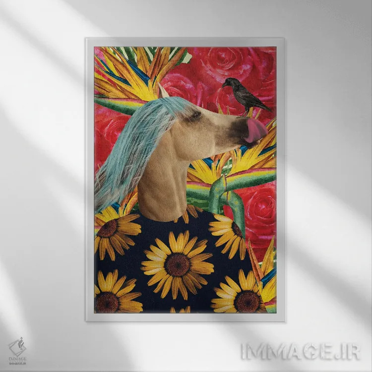 تابلو مدرن رودخانه - روح آزاد اثر کارولین کسلسی - نمای قابدار سفید