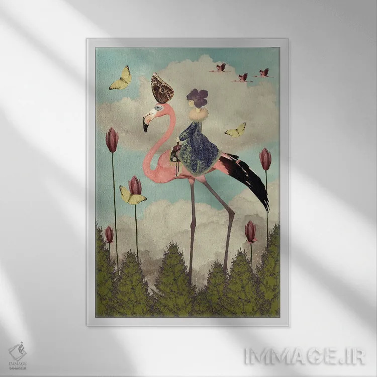 تابلو مدرن به بالا نگاه کن اثر کارولین کسلسی - نمای قابدار سفید