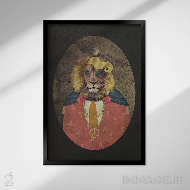 تابلو مدرن دندی جک - زمینه تیره اثر کارولین کسلسی - نمای قابدار مشکی