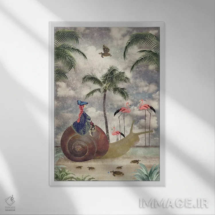 تابلو مدرن عجله نکن - عمودی اثر کارولین کسلسی - نمای قابدار سفید