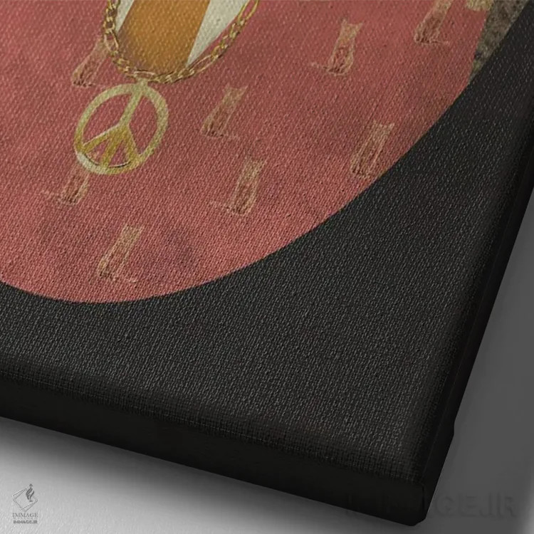 تابلو مدرن دندی جک - زمینه تیره اثر کارولین کسلسی - نمای نزدیک بافت بوم