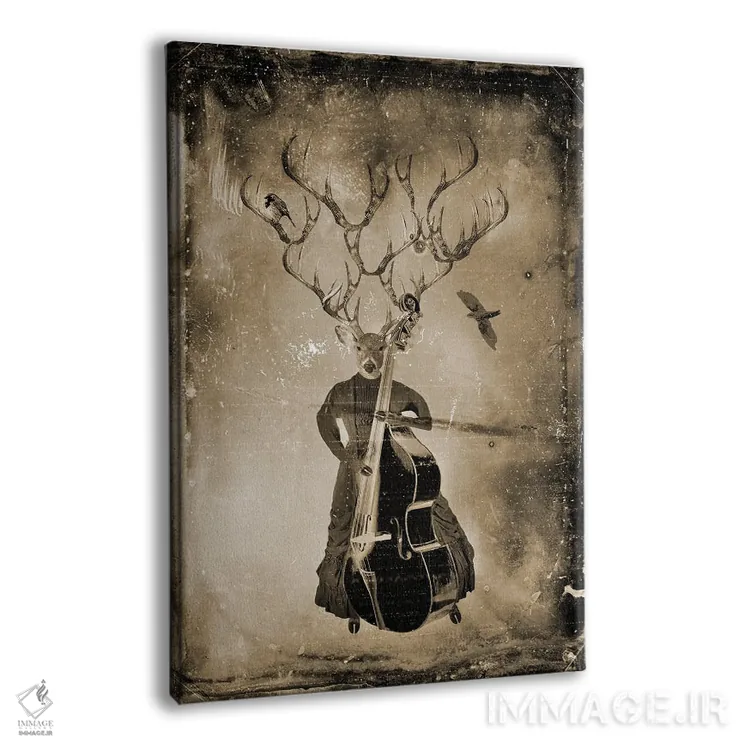 تابلو دکوراتیو گوزن موسیقی دان اثر کارولین کسلسی - نمای پرسپکتیو محصول