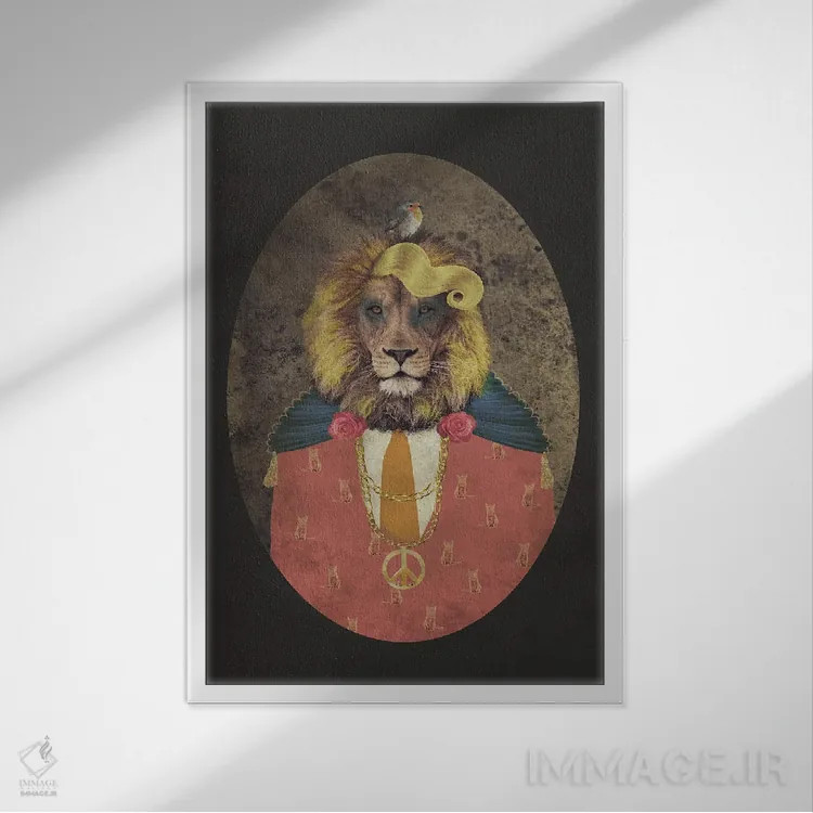 تابلو مدرن دندی جک - زمینه تیره اثر کارولین کسلسی - نمای قابدار سفید