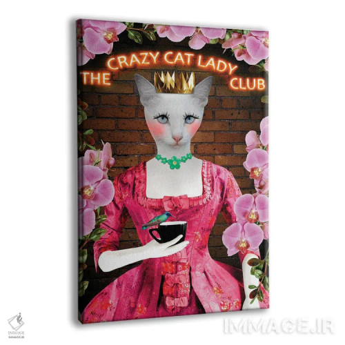 تابلو دکوراتیو بانوی گربه دوست اثر کارولین کسلسی - نمای پرسپکتیو محصول