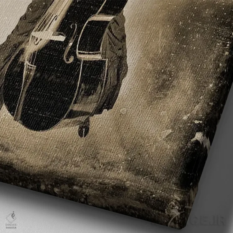 تابلو دکوراتیو گوزن موسیقی دان اثر کارولین کسلسی - نمای نزدیک بافت بوم