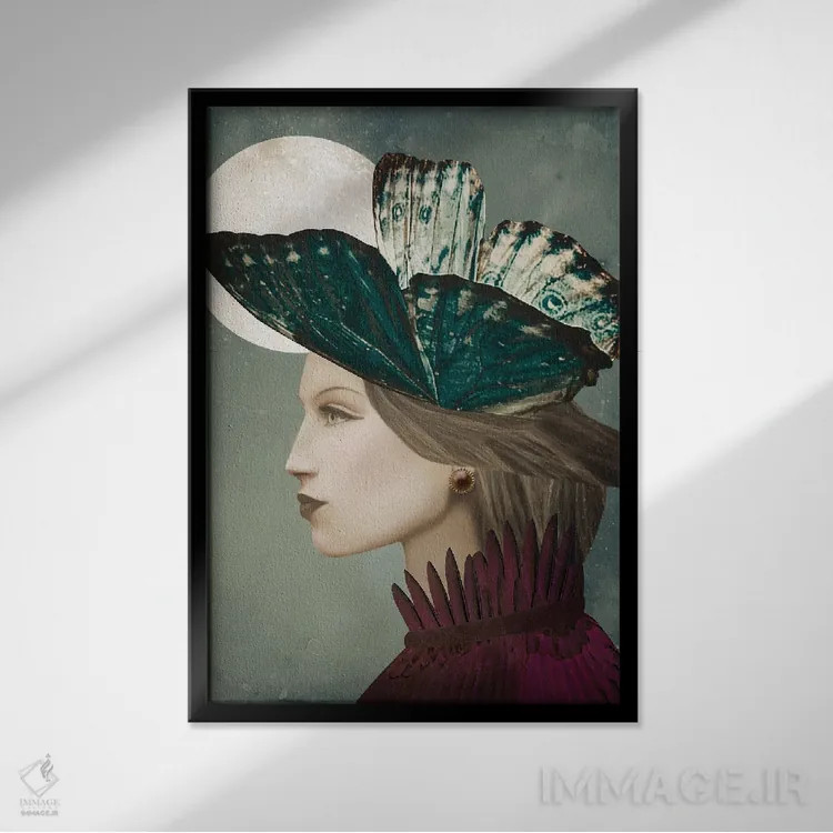 تابلو دکوراتیو ماه کامل اثر کارولین کسلسی - نمای قابدار مشکی