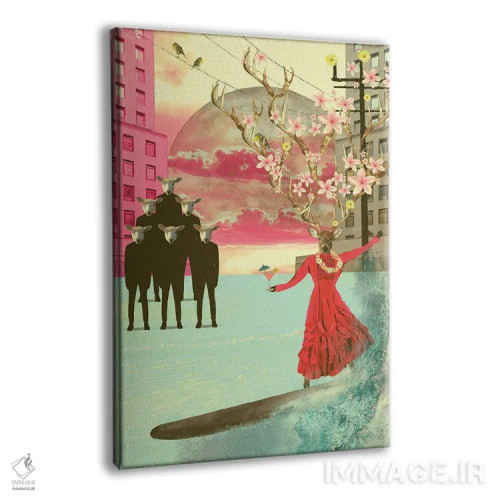 تابلو مدرن گوسفند نباش اثر کارولین کسلسی - نمای پرسپکتیو محصول