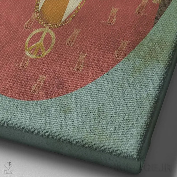 تابلو مدرن دندی جک - زمینه روشن اثر کارولین کسلسی - نمای نزدیک بافت بوم