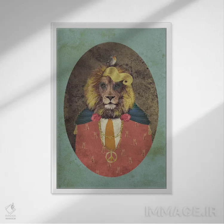 تابلو مدرن دندی جک - زمینه روشن اثر کارولین کسلسی - نمای قابدار سفید