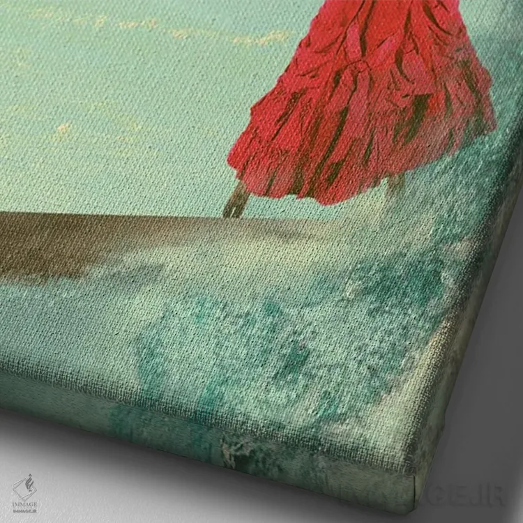 تابلو مدرن گوسفند نباش اثر کارولین کسلسی - نمای نزدیک بافت بوم