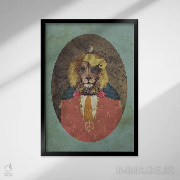 تابلو مدرن دندی جک - زمینه روشن اثر کارولین کسلسی - نمای قابدار مشکی