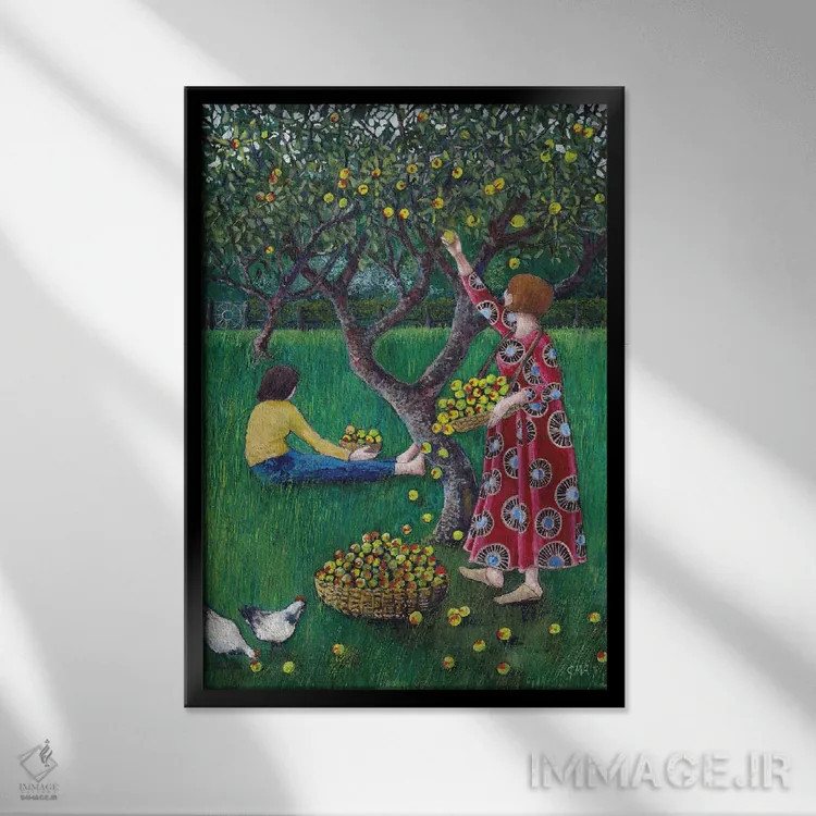 تابلو دکوراتیو انعکاس ها در باغ میوه اثر کترین پاتریکسون - نمای قابدار مشکی