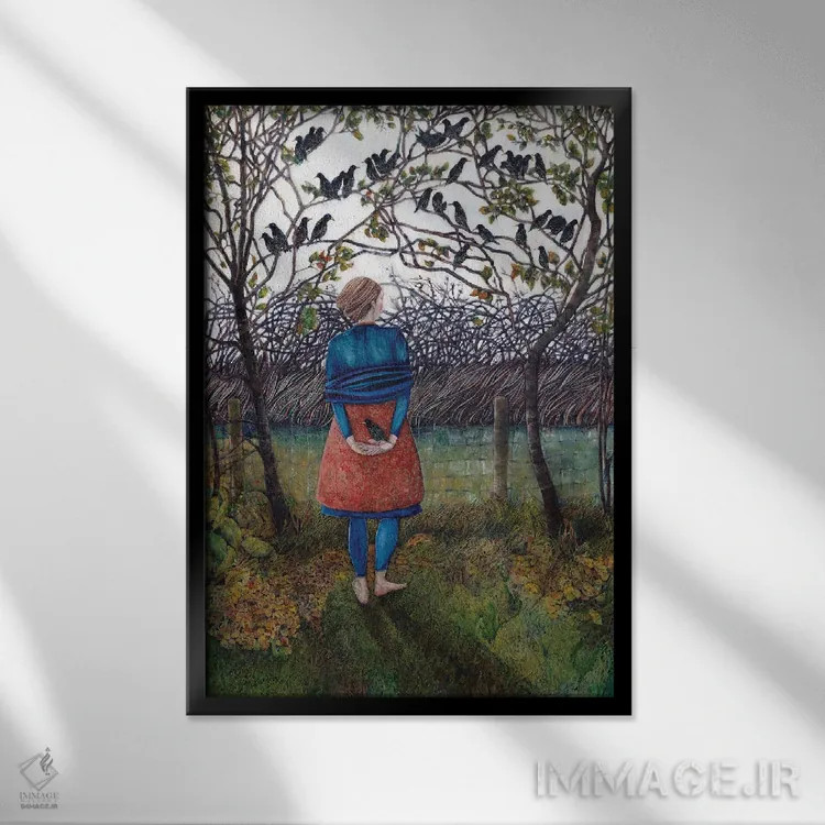 تابلو دکوراتیو نور پرنده اثر کترین پاتریکسون - نمای قابدار مشکی