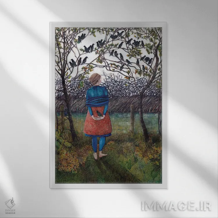 تابلو دکوراتیو نور پرنده اثر کترین پاتریکسون - نمای قابدار سفید
