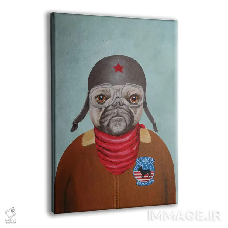 تابلو دکوراتیو بولداگ خلبان اثر کوکو د پاریس - نمای پرسپکتیو محصول