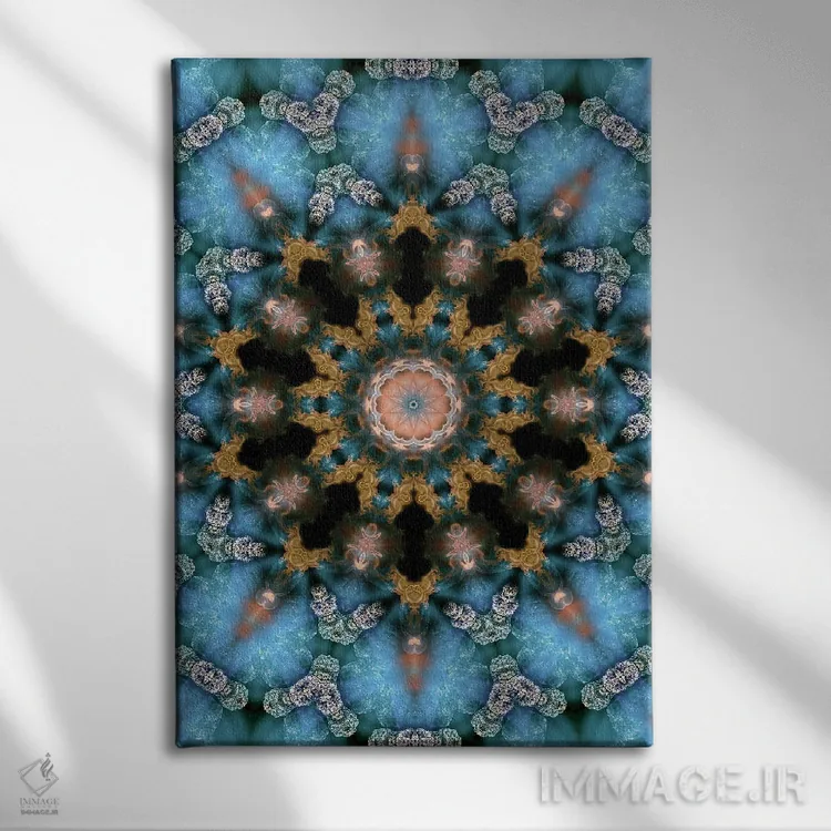 تابلو دکوراتیو کالیودوسکوپ شاهدانه شماره ۱۸ اثر نائوم دورخمان - نمای روبهرو روی دیوار