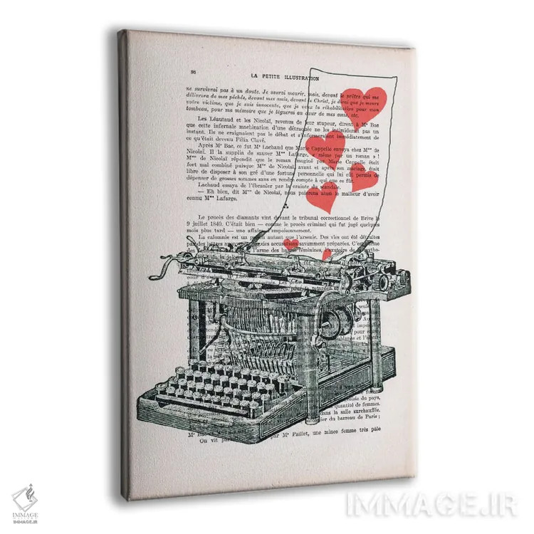 تابلو مدرن نامه عاشقانه اثر کوکو د پاریس - نمای پرسپکتیو محصول