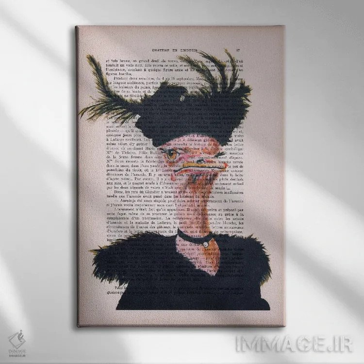 تابلو دکوراتیو شترمرغ جت ست اثر کوکو د پاریس - نمای روبهرو روی دیوار