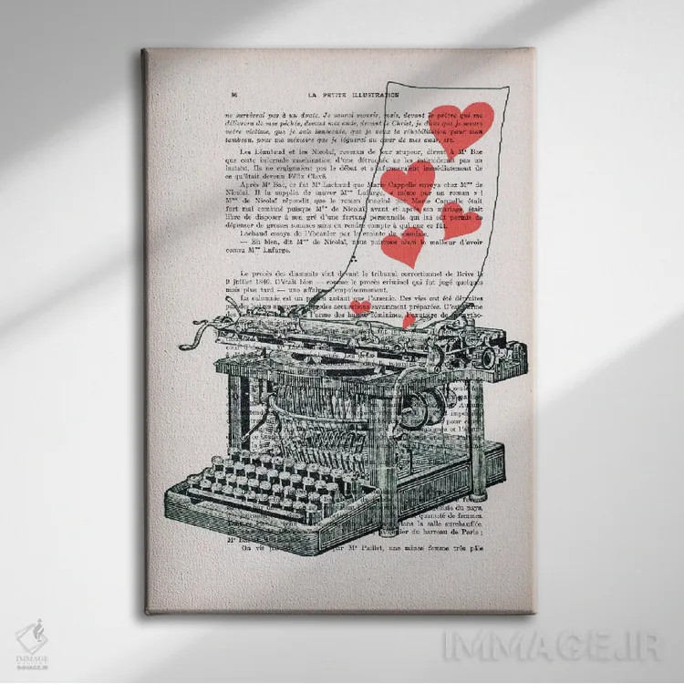 تابلو مدرن نامه عاشقانه اثر کوکو د پاریس - نمای روبهرو روی دیوار