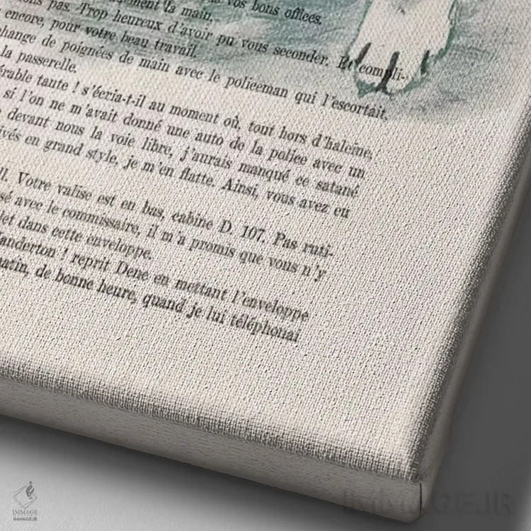 تابلو دکوراتیو بولداگ فرانسوی با آدامس بادکنکی اثر کوکو د پاریس - نمای نزدیک بافت بوم