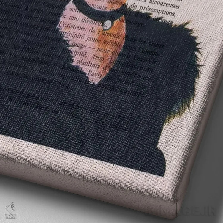 تابلو دکوراتیو شترمرغ جت ست اثر کوکو د پاریس - نمای نزدیک بافت بوم