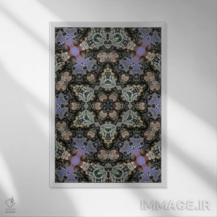 تابلو دکوراتیو کالیودوسکوپ شاهدانه شماره ۵ اثر نائوم دورخمان - نمای قابدار سفید