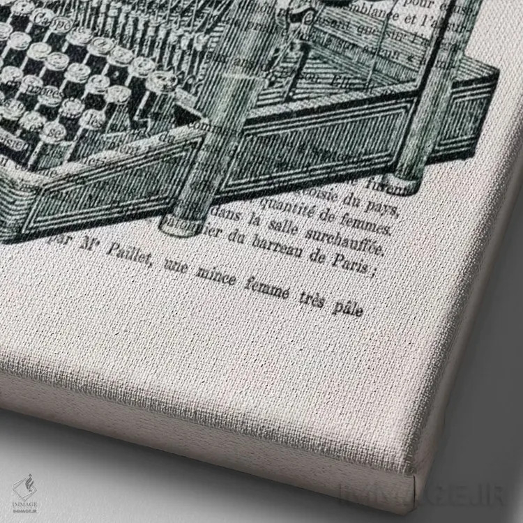 تابلو مدرن نامه عاشقانه اثر کوکو د پاریس - نمای نزدیک بافت بوم