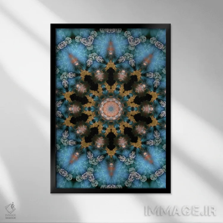 تابلو دکوراتیو کالیودوسکوپ شاهدانه شماره ۱۸ اثر نائوم دورخمان - نمای قابدار مشکی