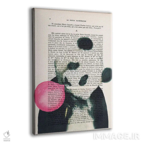 تابلو دکوراتیو پاندا با آدامس بادکنکی اثر کوکو د پاریس - نمای پرسپکتیو محصول